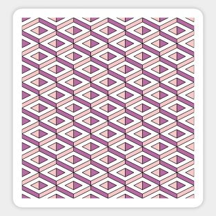 3D geometric pattern in rose quartz and bodacious colours Sticker